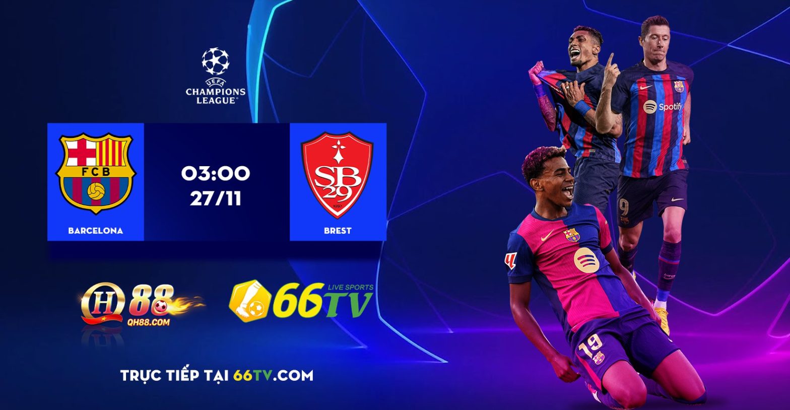 Tổng hợp trận đấu : Barcelona vs Brest