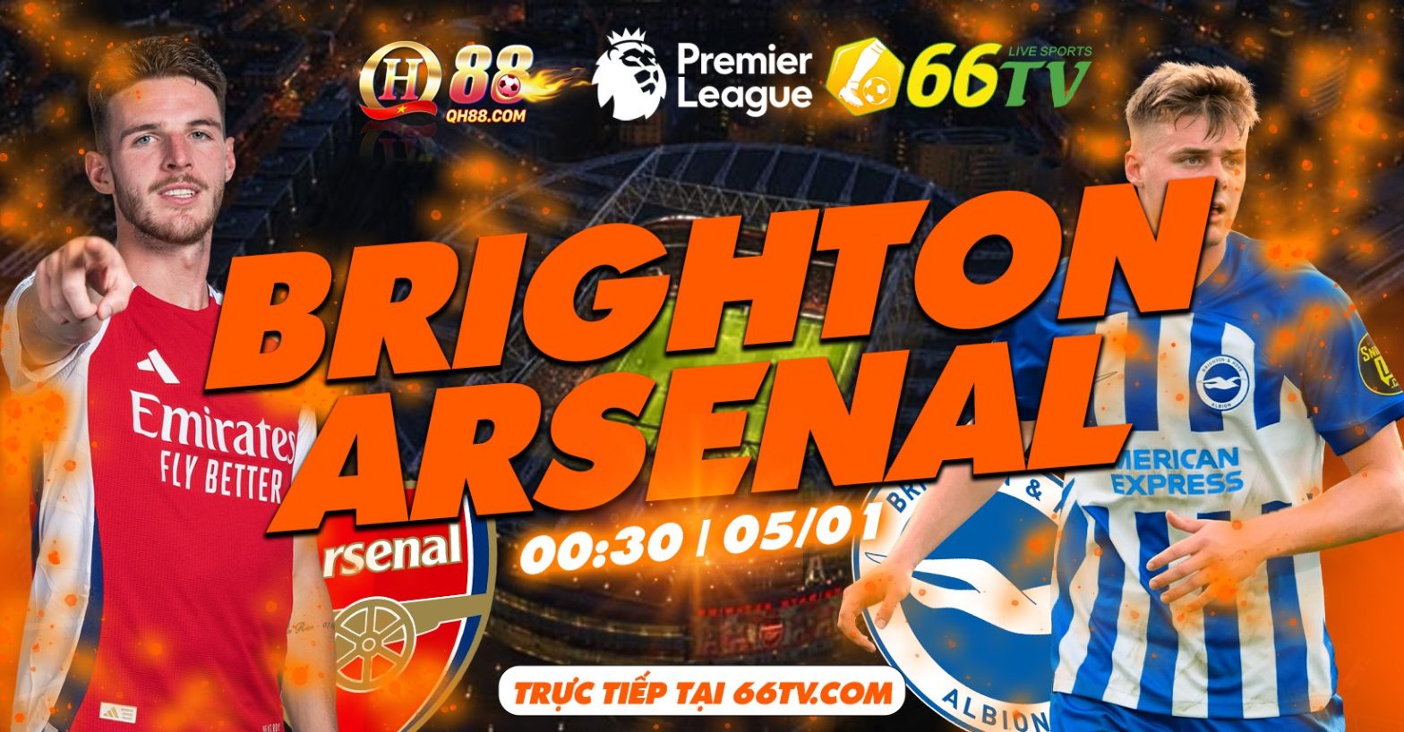 Tổng hợp trận đấu : Brighton vs Arsenal